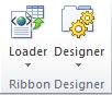 Ribbon designer buttons